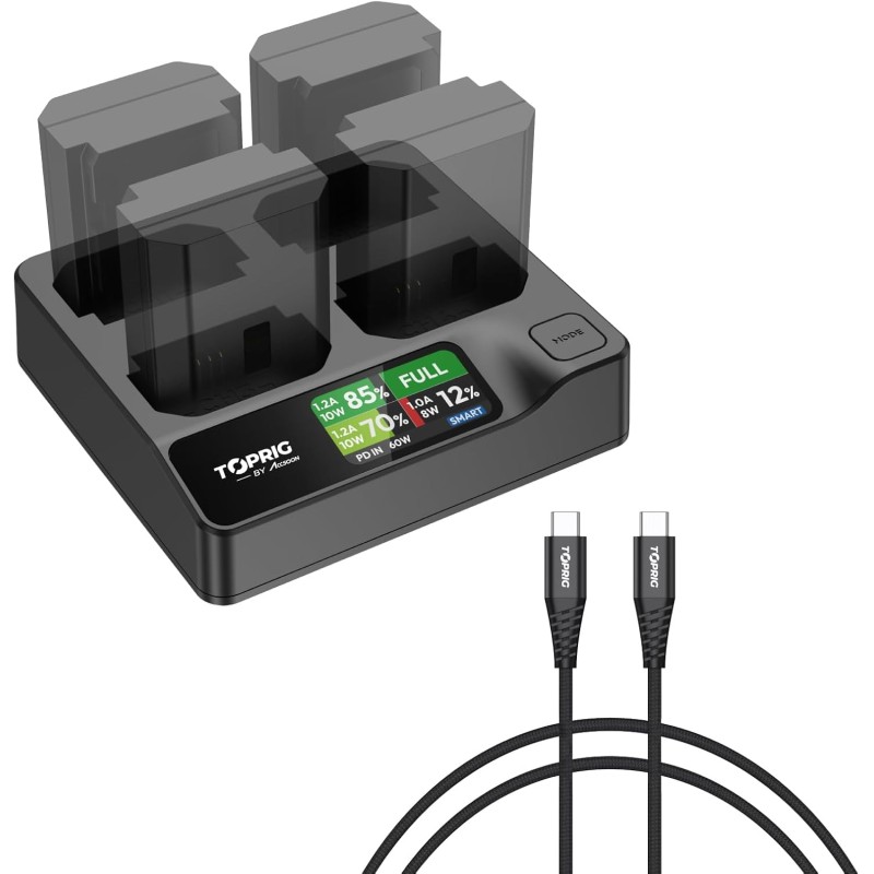 ACCSOON Toprig NP-FZ100 4チャンネルカメラバッテリー充電器 九州・福岡レンタル