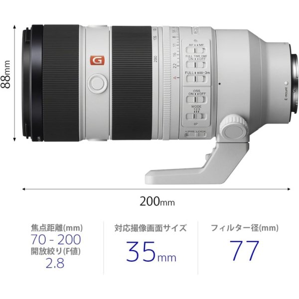 SONY FE 70-200mm F2.8 GM OSS II Eマウント SEL70200GM2レンズ 九州・福岡レンタル