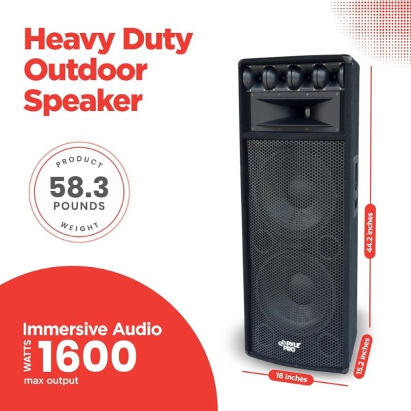 Pyle 最大出力1600W 定格出力800Wポータブル キャビネットPAスピーカー 九州・福岡レンタル