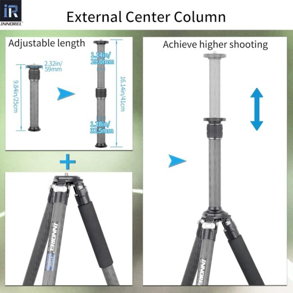 INNOREL カメラ 三脚 カーボン 一眼レフ三脚 25KG最大耐荷重 4段伸縮 18-189CM 九州・福岡レンタル