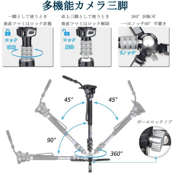 INNOREL モノポッド スタンド 一脚 72-182cm 九州・福岡レンタル