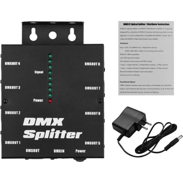 3-pin XLR DMX512光信号増幅器スプリッターディストリビューター 九州・福岡レンタル